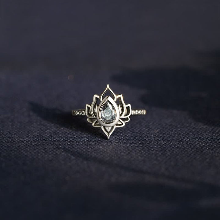 Bague de protection en argent sterling Buddha Stones et zircone