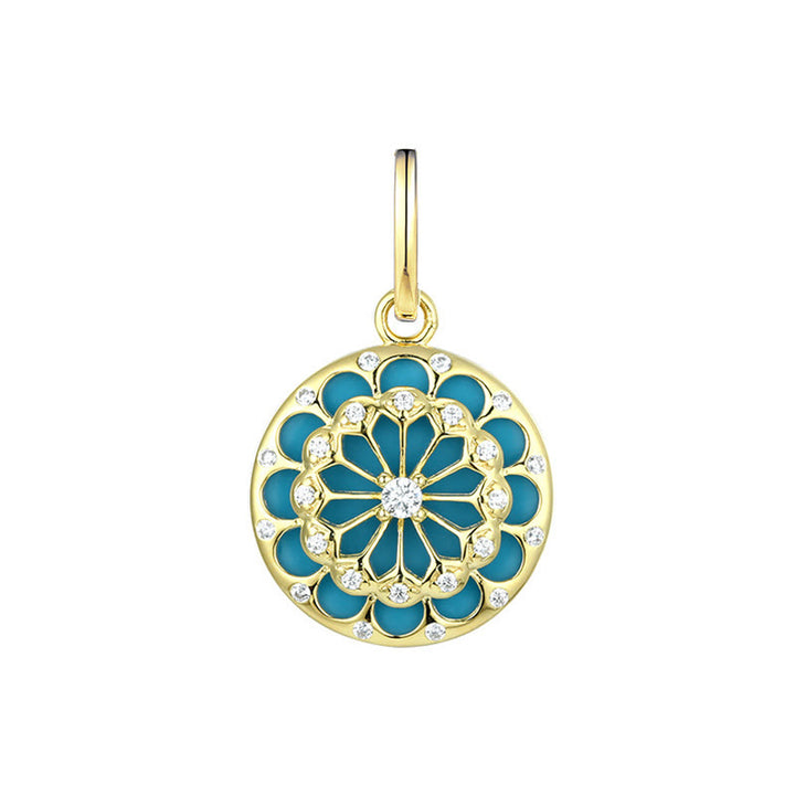 Collier pendentif en argent sterling 925 Buddha Stones et zircon rond turquoise