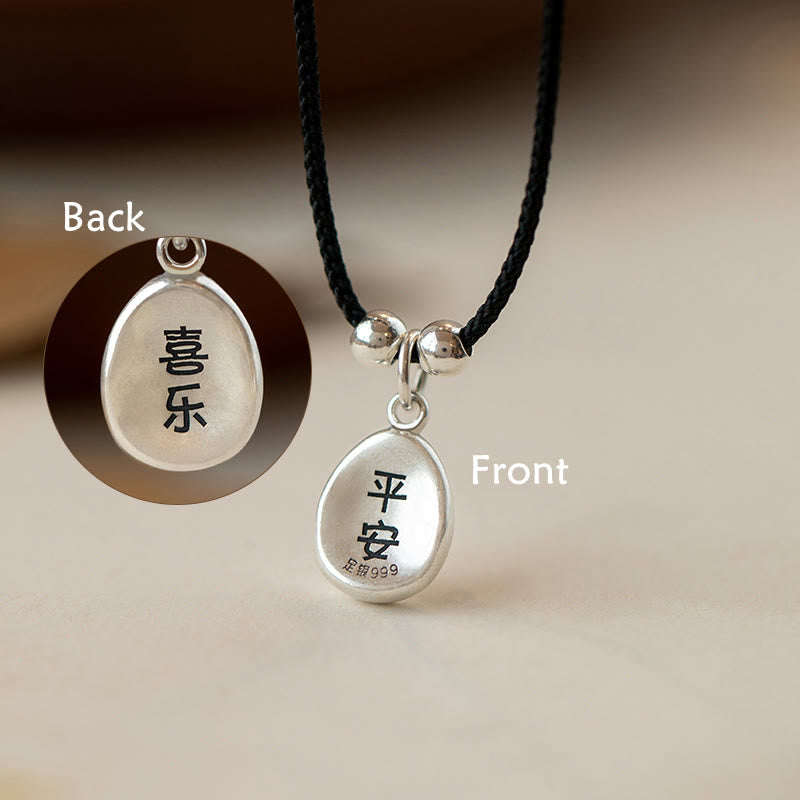 Collier pendentif en argent sterling 925 Buddha Stones en argent sterling 999, symbole de la paix et de la joie, symbole de la chance et de la fortune
