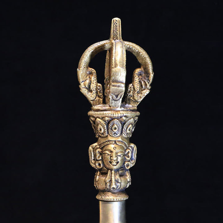 Ensemble de décoration d'illumination en cuivre avec cloche de méditation tibétaine et Vajra Dorje Buddha Stones - image 8