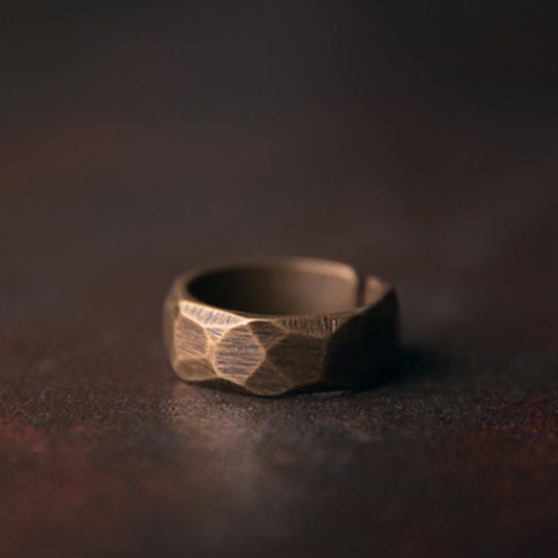 Bague de richesse en cuivre au design simple et tibétain avec Buddha Stones - image 13
