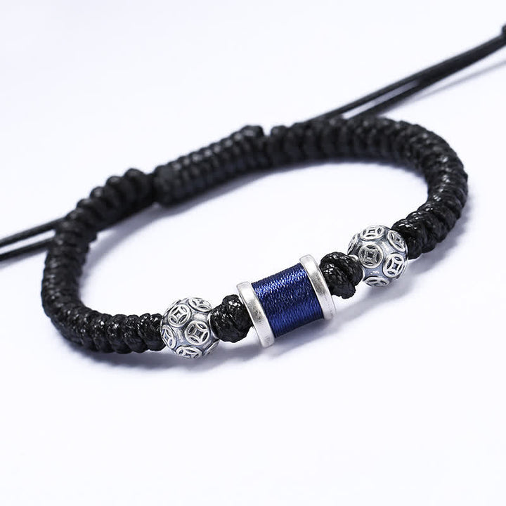 Bracelet en fil tressé avec perles en cuivre et argent sterling 999 de Buddha Stones