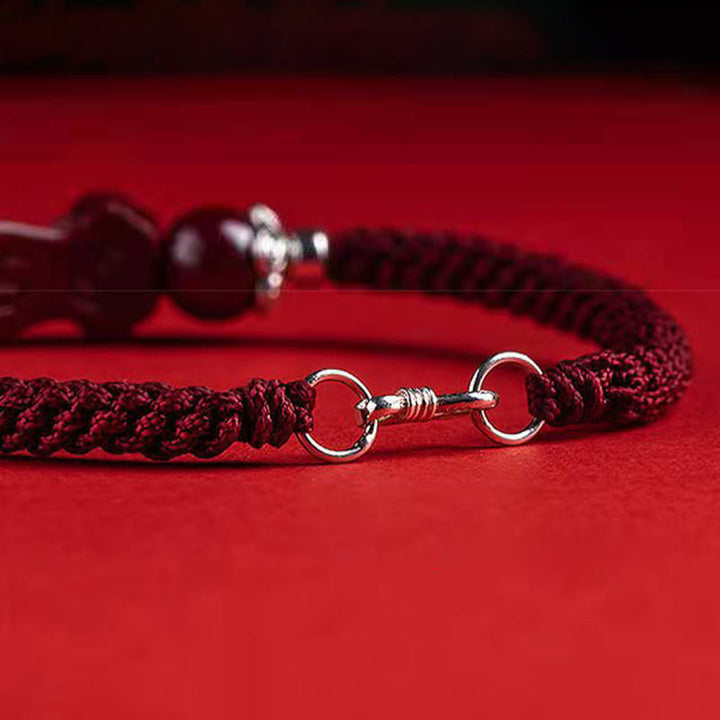 Bracelet tressé PiXiu Cinabre Fait Main par Buddha Stones