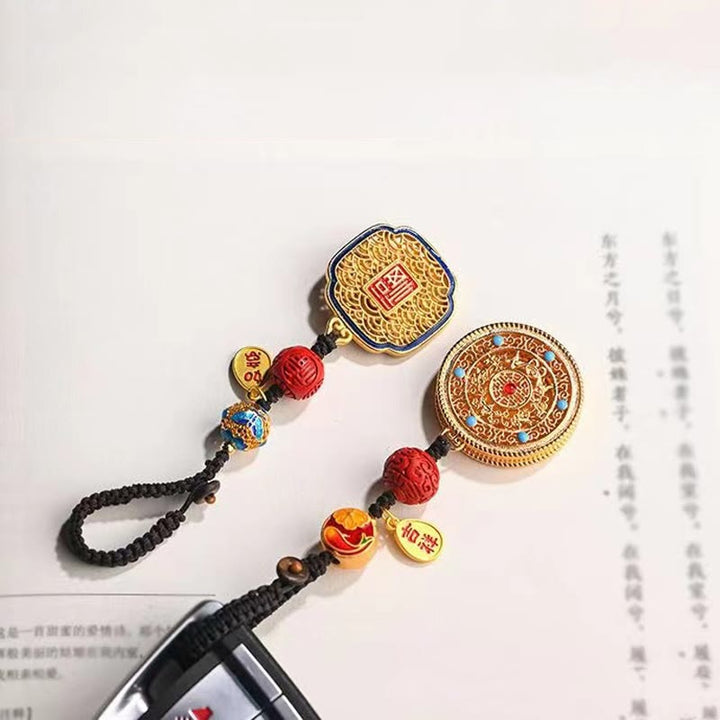 Porte-clés porte-bonheur Ruyi avec les Buddha Stones Fu
