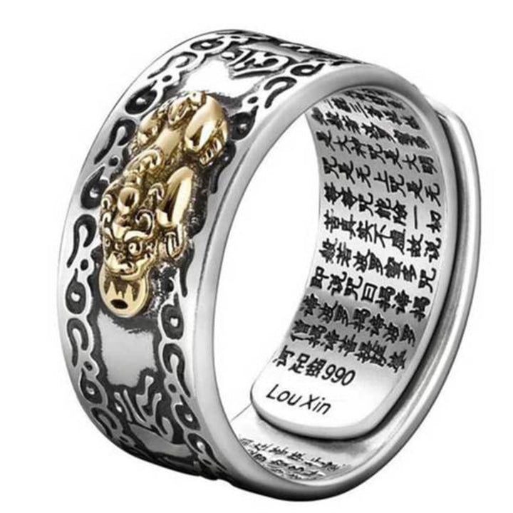 Buddha Stones Bague de richesse Lucky FengShui PiXiu