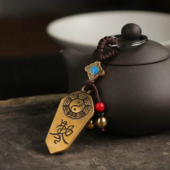 Porte-clés Feng Shui Bagua Yin Yang Balance Paix