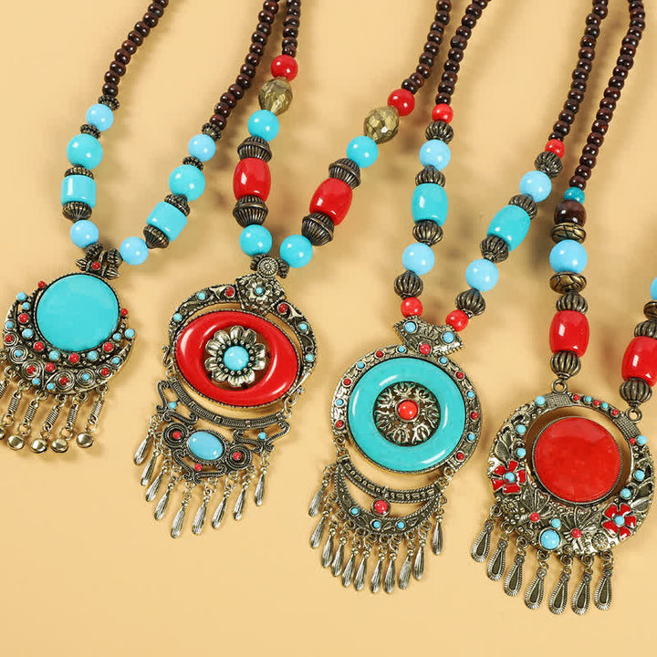 Accessoires pour cheveux avec pompons en perles rétro tibétaines - image 2