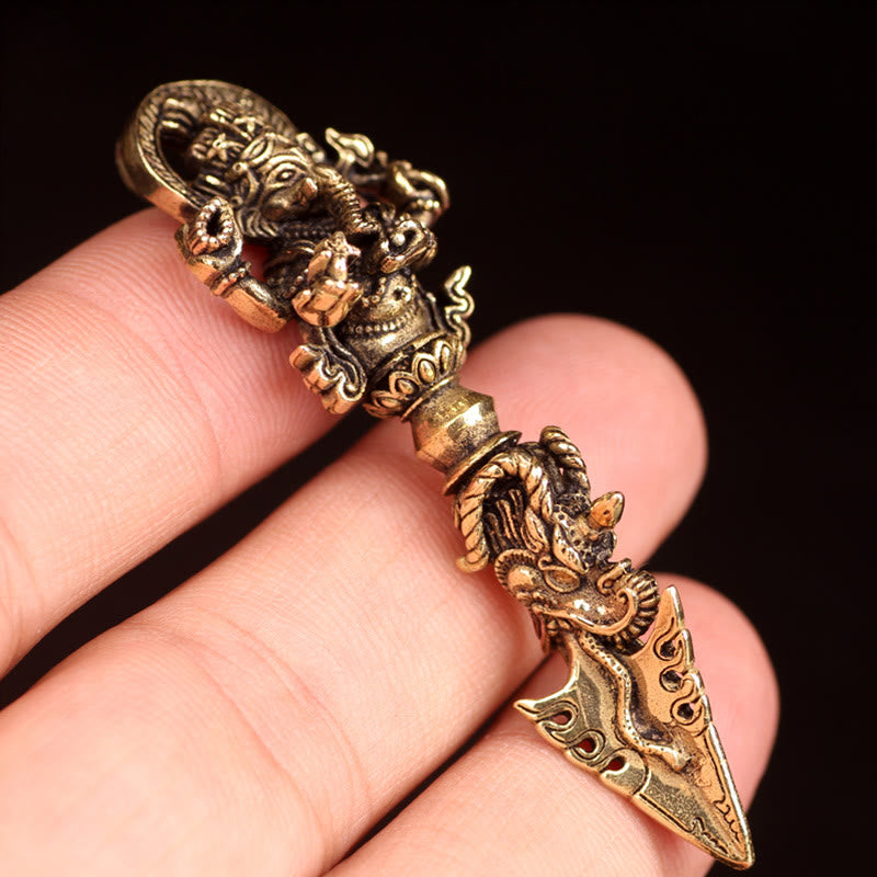 Collier pendentif tibétain Ganesh Ganpati éléphant dieu de la richesse Dorje Vajra pouvoir spirituel - image 10
