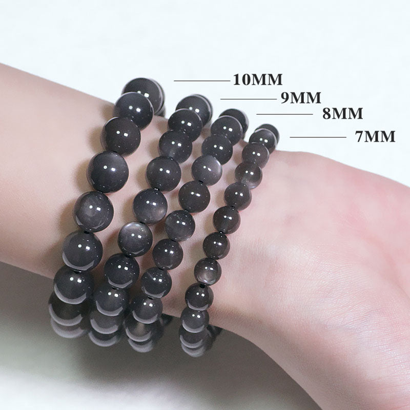 Bracelet de perles d'amour positif en pierre de lune naturelle