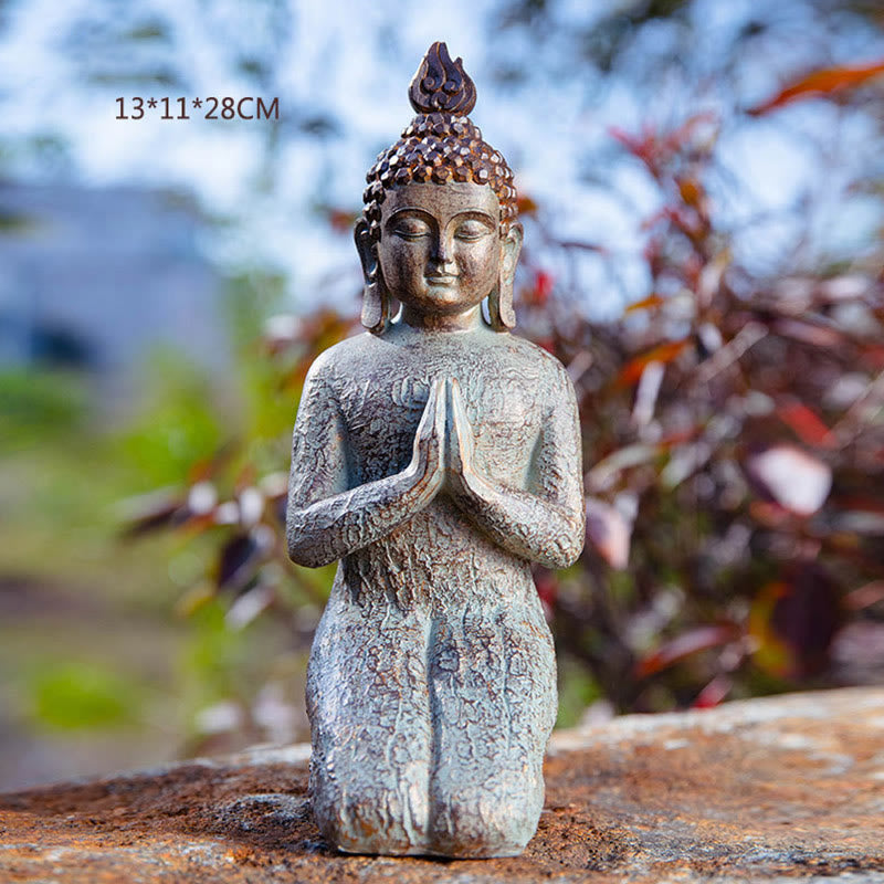 Statue de Bouddha Zen en Méditation Sérénité Figurine en Résine Décoration de la Maison