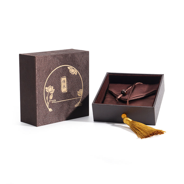 Coffret de rangement de bijoux vintage en forme de lotus avec pompons - image 7