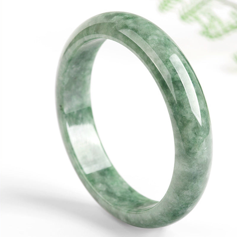 Bracelet jonc en jade naturel Buddha Stones pour la chance et la richesse