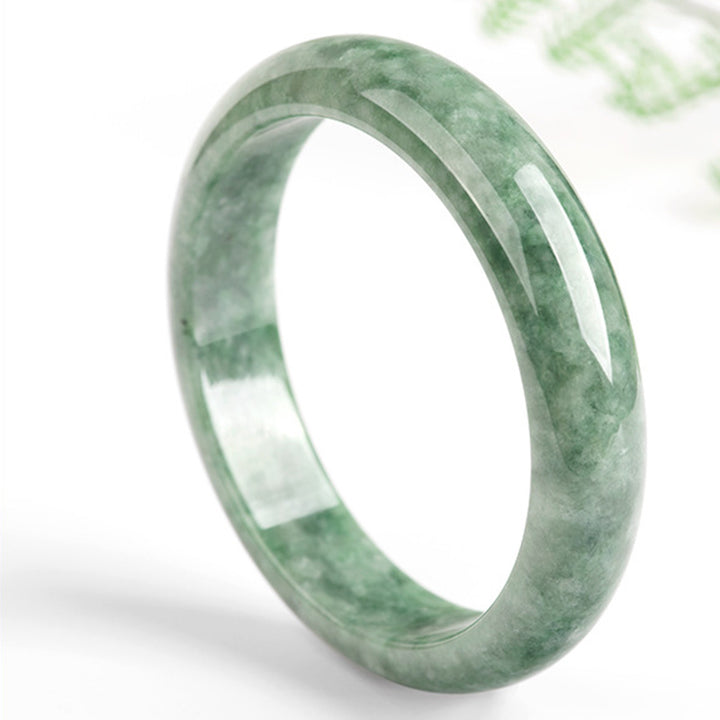Bracelet jonc en jade naturel Buddha Stones pour la chance et la richesse