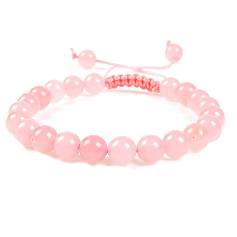 Bracelet en macramé unisexe réglable avec pierres précieuses et cristaux de guérison naturelles Buddha Stones - Cristal rose - image 13