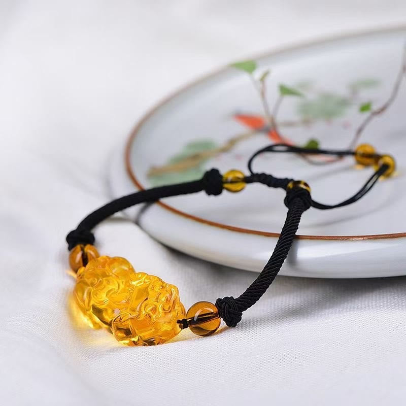 Bracelet de richesse en obsidienne naturelle, améthyste, citrine, PiXiu Cooper