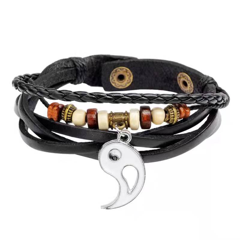 Bracelet d'équilibre de couple pendentif Yin Yang