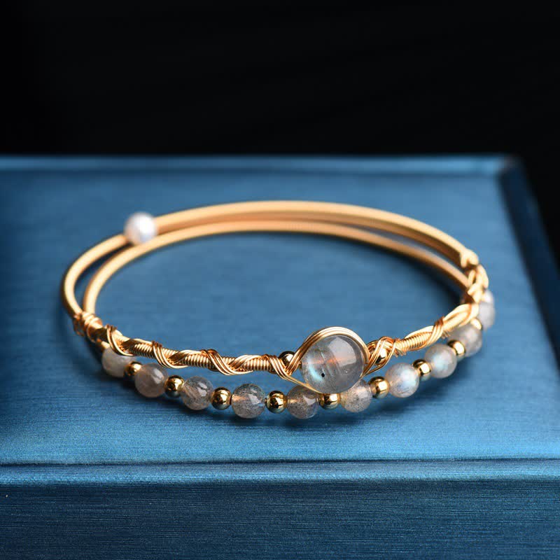 Bracelet de guérison et d'amour en pierre de lune Buddha Stones