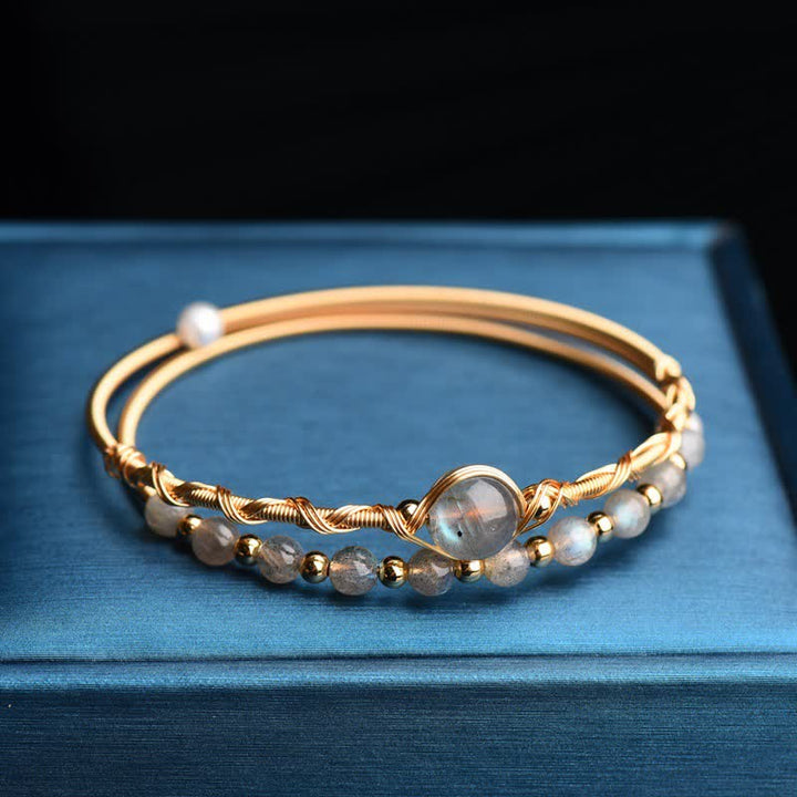 Bracelet de guérison et d'amour en pierre de lune Buddha Stones
