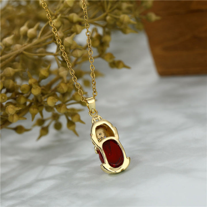 Collier de fortune Pixiu en Buddha Stones et grenat naturel - image 5