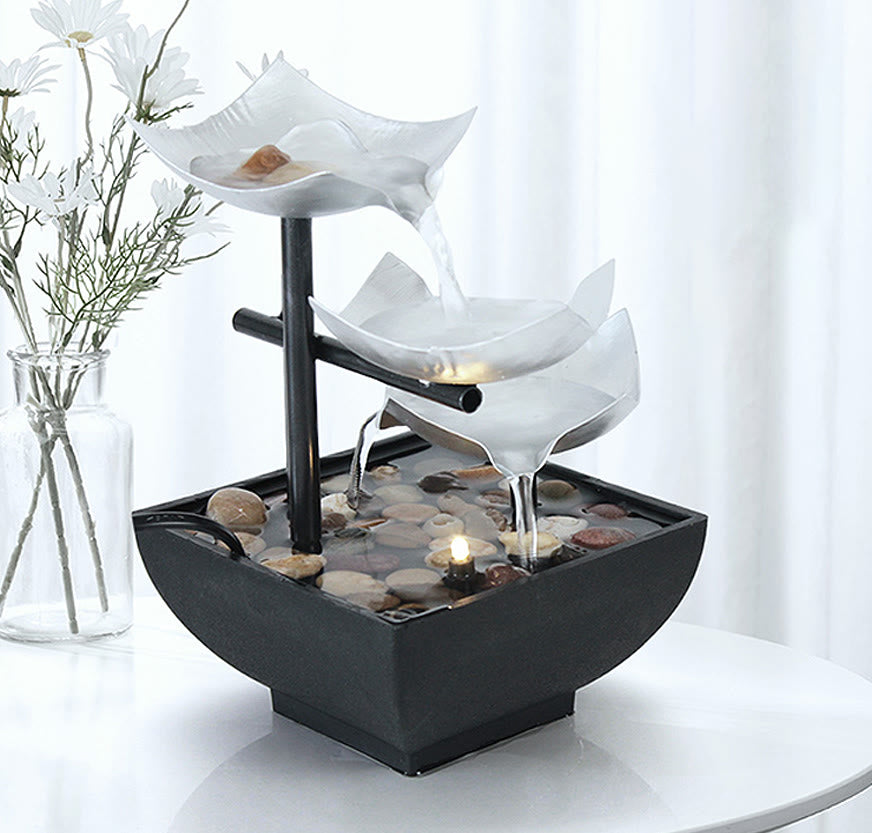 Buddha Stones , ornements de table en forme de lotus avec roches de rivière, décoration de bureau