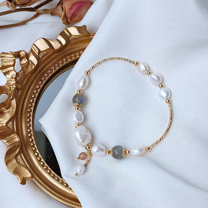 Bracelet d'optimisme en perles de quartz fraise et pierre de lune Buddha Stones - image 2