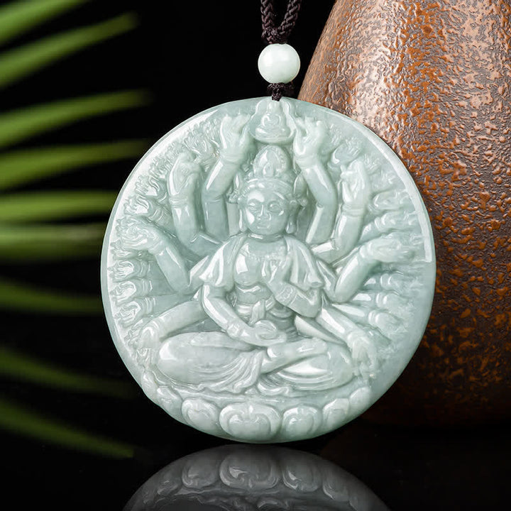 Collier pendentif en jade à mille mains Kwan Yin Avalokitesvara - image 5