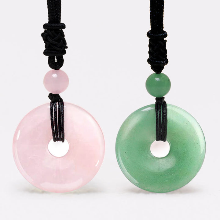 Collier avec pendentif porte-bonheur en Buddha Stones précieuses en cristal de guérison