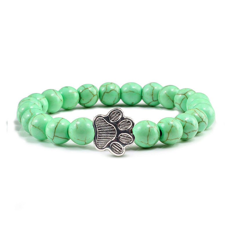 Buddha Stones Bracelet en pierre « Sauvez un chien » - Perles vert clair - image 18