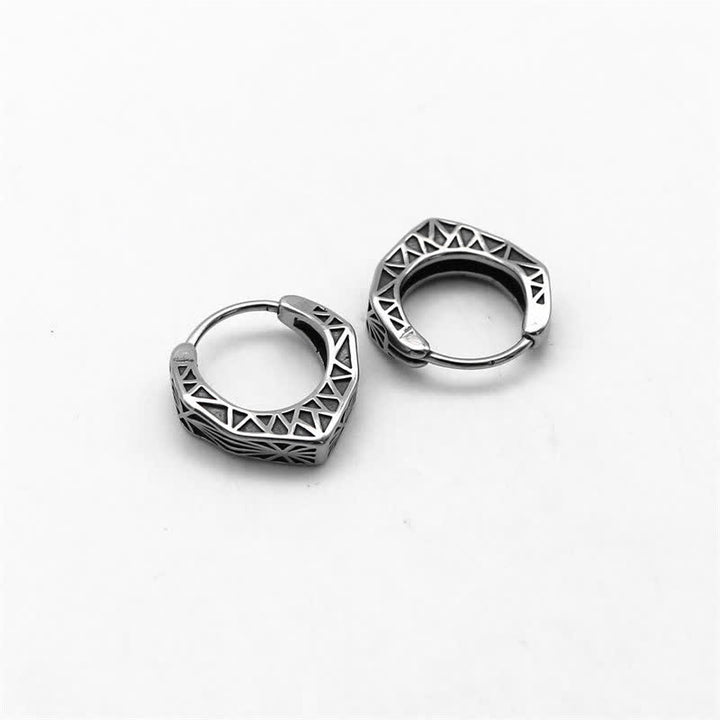 Boucles d'oreilles créoles Viking en acier titane - image 9
