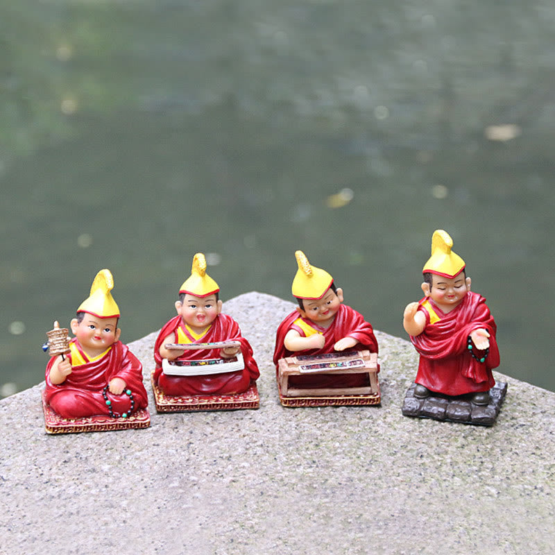 Buddha Stones peintes à la main, figurines de lama tibétaines sculptées, décoration créative pour la maison, le bureau ou la voiture