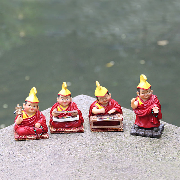 Buddha Stones peintes à la main, figurines de lama tibétaines sculptées, décoration créative pour la maison, le bureau ou la voiture