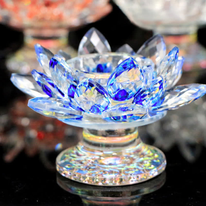 Bougeoir en cristal en forme de fleur de lotus pour la maison ou le bureau