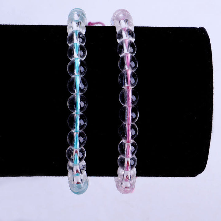 Bracelet réglable en perles de verre tressées faites à la main