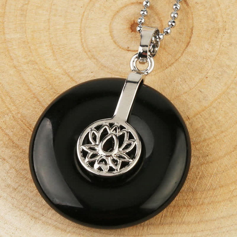Collier pendentif de guérison en cristal rose avec Buddha Stones et améthyste - Onyx noir - image 17