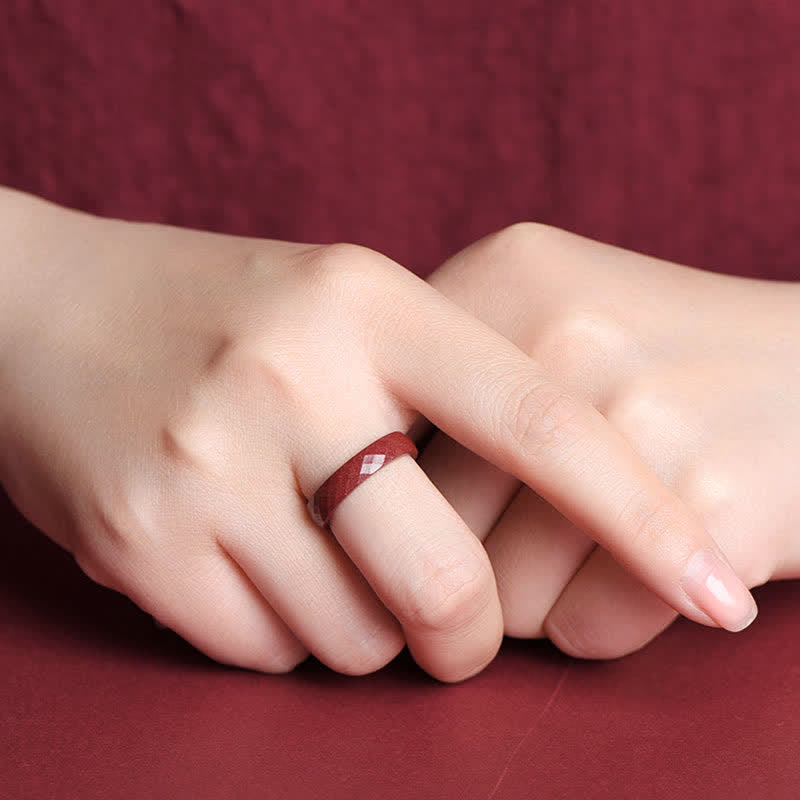Bague de bénédiction de nuages ​​de Buddha Stones Cinabre Om Mani Padme Hum - image 4