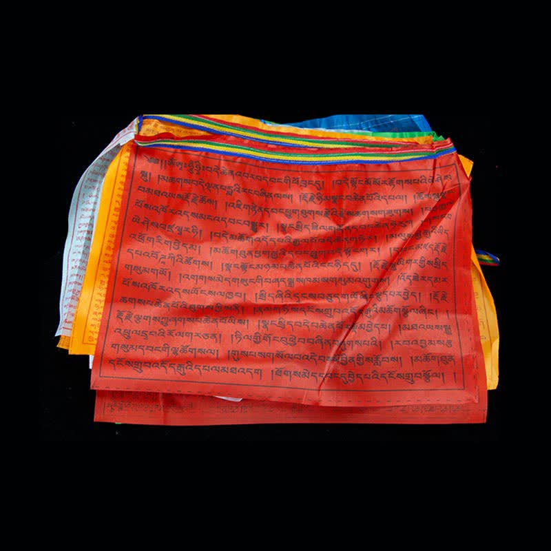 Drapeaux de prière d'extérieur Tibétains à 5 couleurs représentant le cheval du vent (20 pièces) - image 13