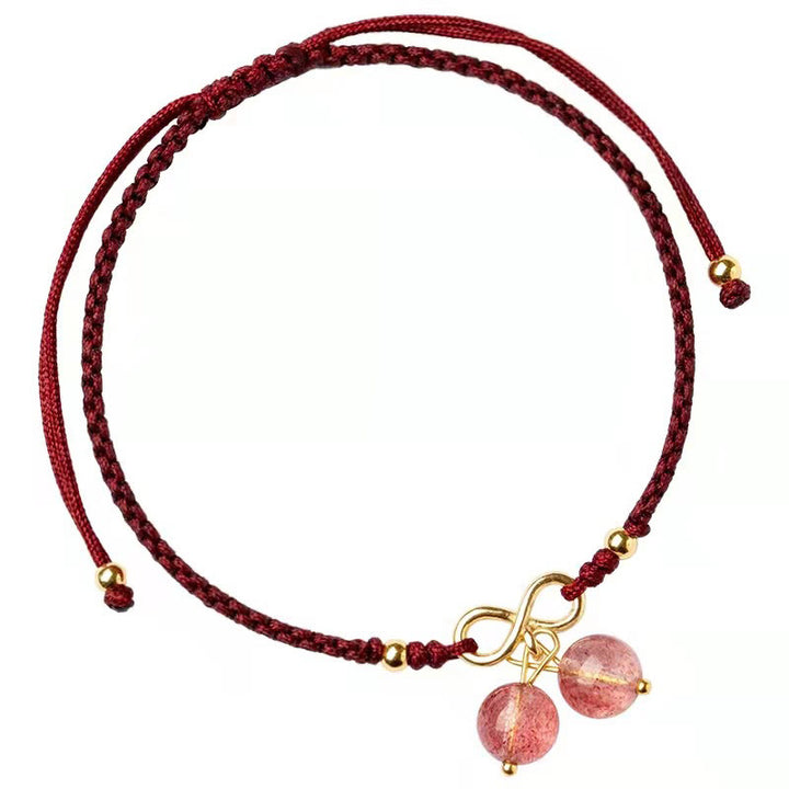 Bracelet de perles fantômes vertes améthyste en quartz fraise naturel Buddha Stones