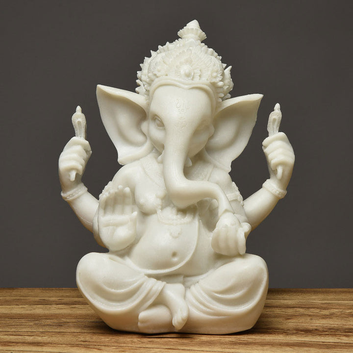 Buddha Stones Ganesh Ganpati Statue d'éléphant Richesse Bénédiction Décoration de la maison
