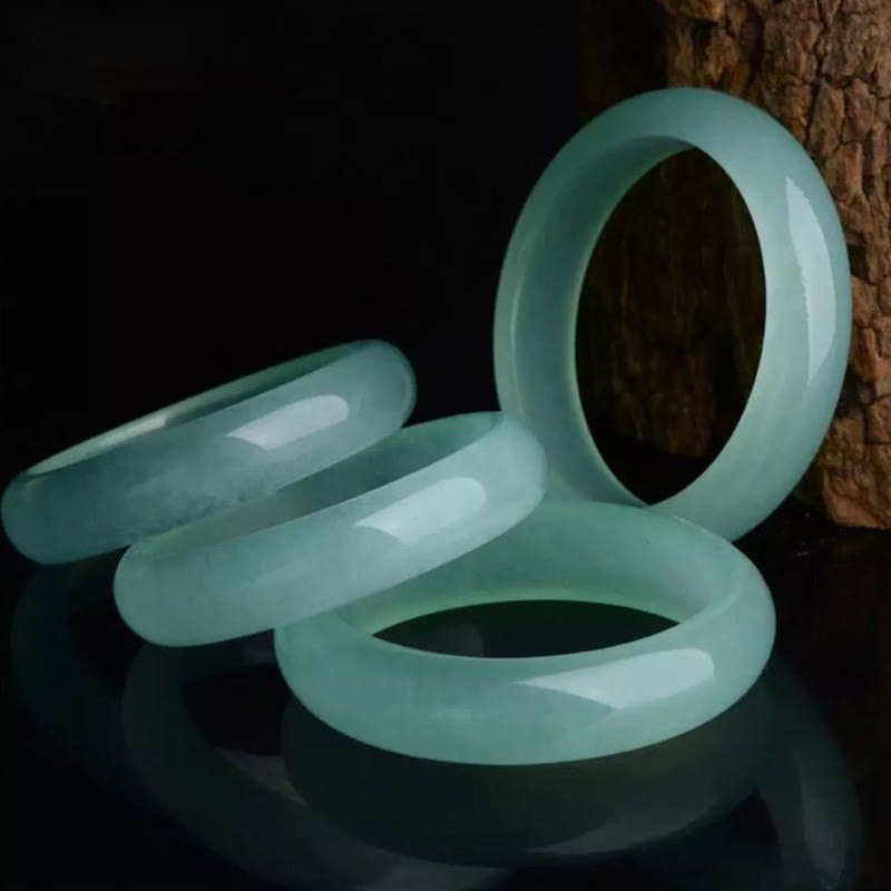 Bracelet jonc en jade naturel Buddha Stones, porte-bonheur, guérison, prospérité - image 0