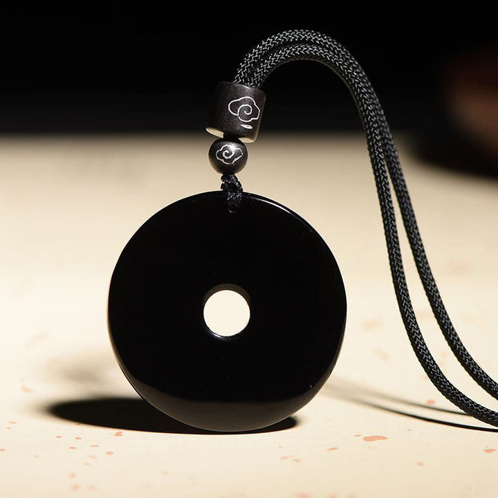 Collier avec pendentif en obsidienne noire naturelle et Buddha Stones du zodiaque chinois - image 8
