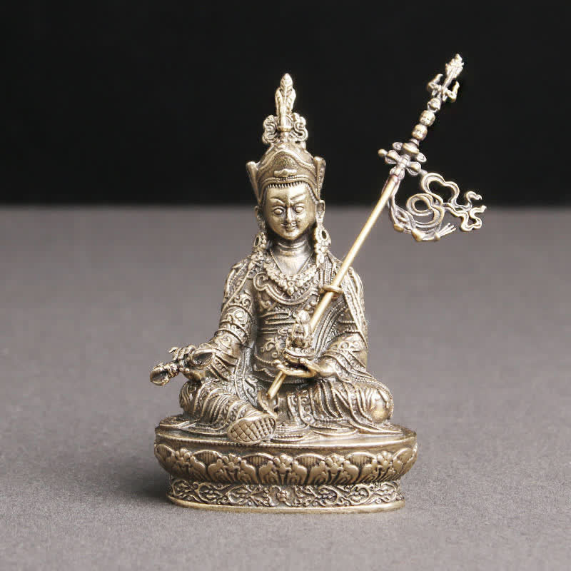 Statue de Bouddha Padmasambhava en cuivre, décoration de temple, statue de sérénité