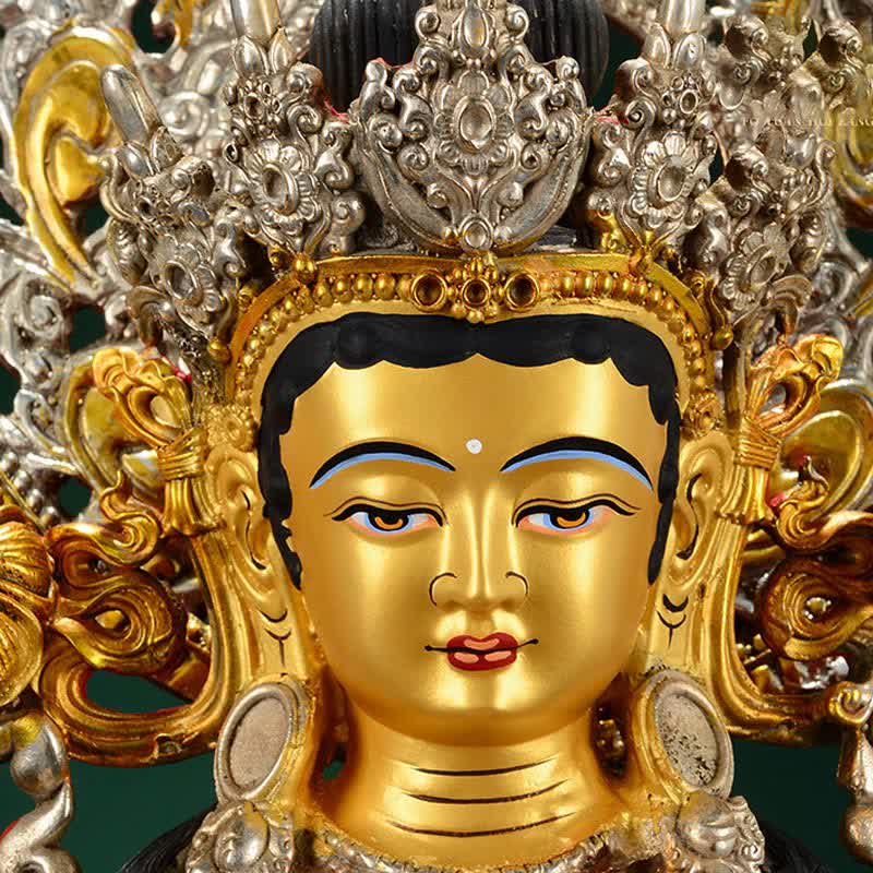 Statue décorative en cuivre du Bodhisattva Tara Verte Espoir - image 9