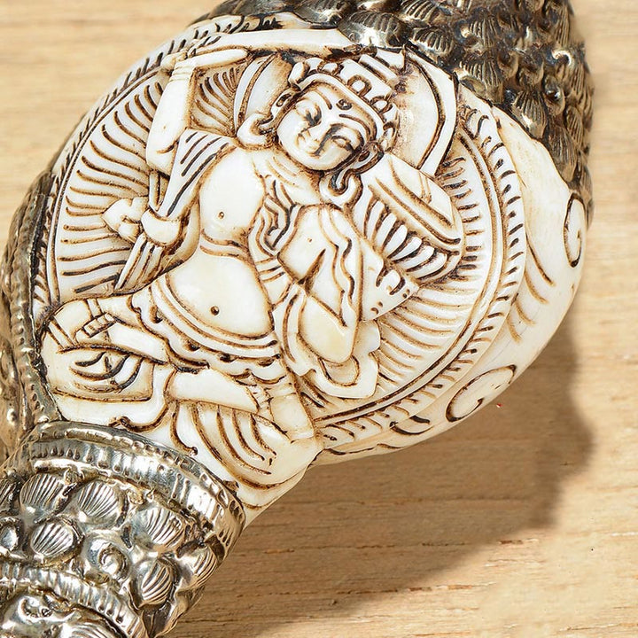 Coquillage de Bouddha Shankha gravé à la main tibétain, décoration positive de richesse - image 4