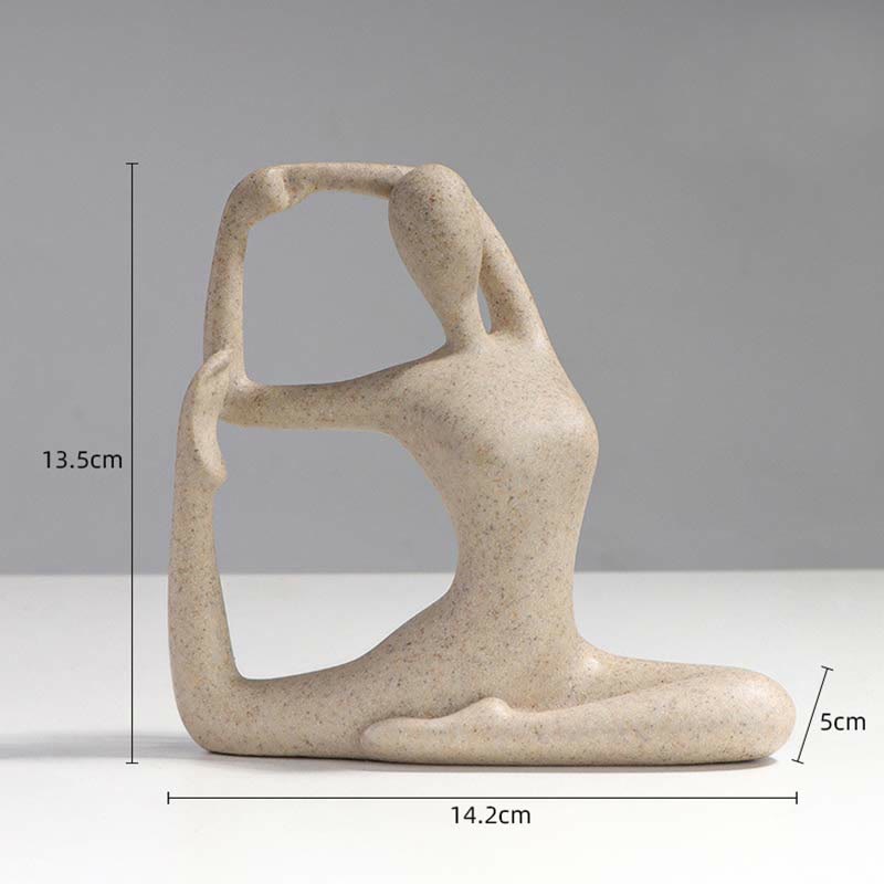 Sculpture abstraite en résine représentant un exercice de méditation et de yoga, décoration de bureau