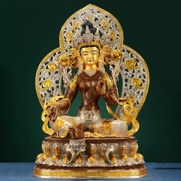 Statue décorative en cuivre du Bodhisattva Tara Verte Espoir - image 1