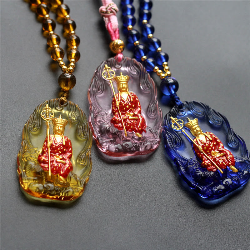 Collier pendentif amulette de compassion en cristal Buddha Stones Liuli Ksitigarbha - image 4