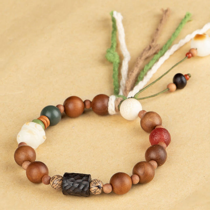 Bracelet à pompon en bois avec Buddha Stones et foudre, graine de Bodhi, patte de chat, griffe, protection de bon augure - image 7