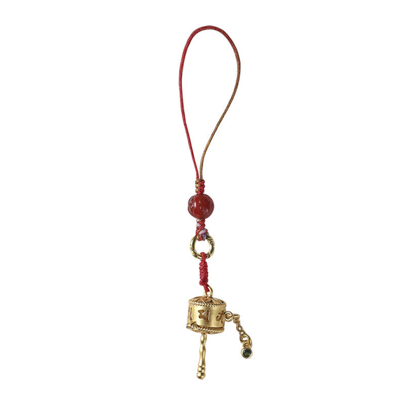 Buddha Stones tibétaines Om Mani Padme Hum Roue de prière Amulette Charme Protection Téléphone Décoration à suspendre