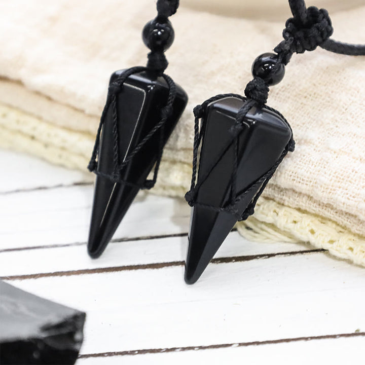 Collier pendentif pointu en pierre naturelle Buddha Stones