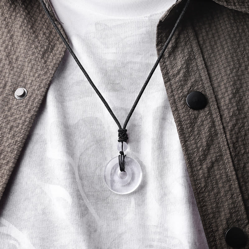 Collier avec pendentif porte-bonheur en Buddha Stones précieuses en cristal de guérison